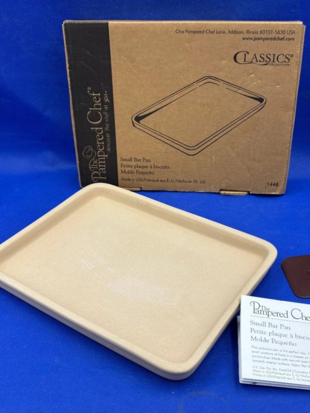 Pampered Chef 1448 Small Stoneware Bar Pan